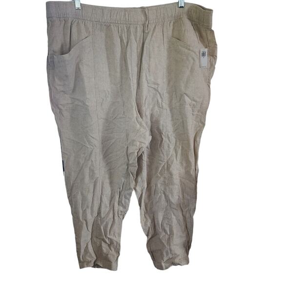 Old Navy Women's High-Waisted Cropped Linen-Blend Tapered Pants Plus Size 4X - Picture 2 of 7